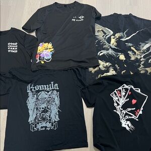 Lot of 5x SHEIN Black Graphic T-Shirt size L